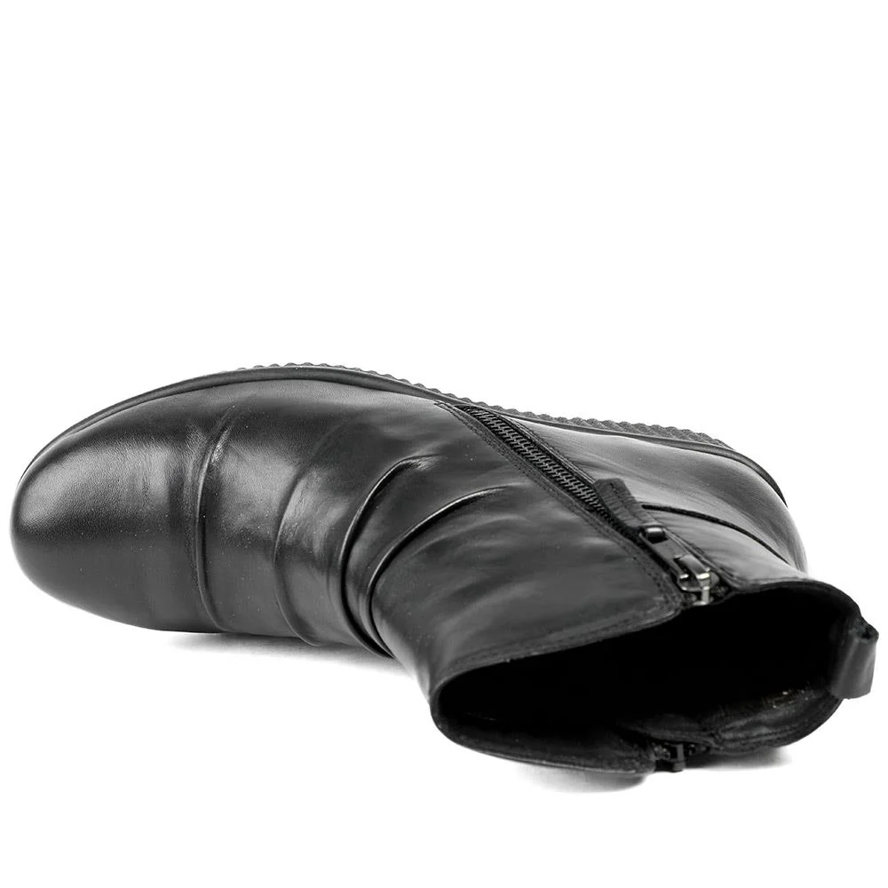 Van Dal Leather Zip Up Ankle Boots - SERVI42502 / 329 327 - Black - Image 4