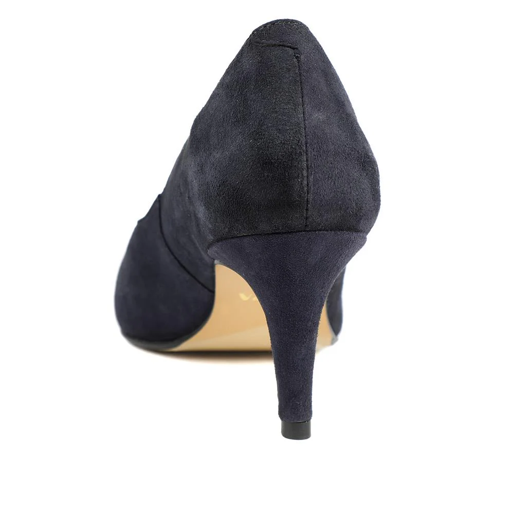 Van Dal Stella Wide Fit Leather Court Shoes - GUP42506 / 328 844 - Navy Suede - Image 3