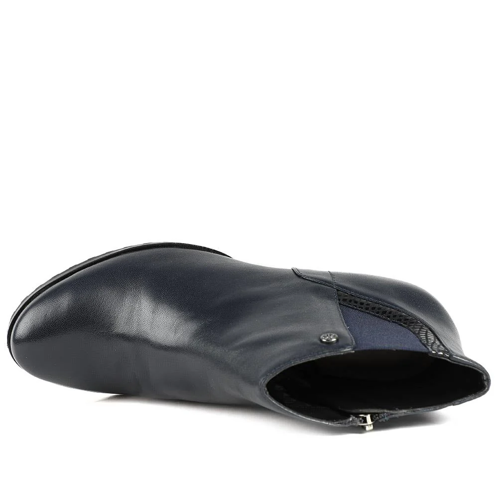 Van Dal Swanton Leather Ankle Boots - GUP42504 / 328 842 - Navy Leather - Image 4