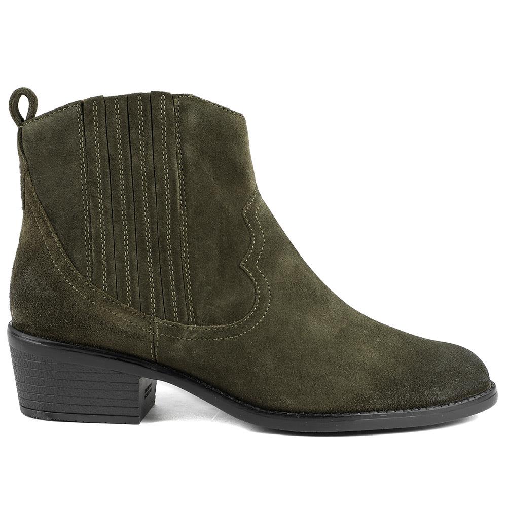 Van Dal Jessie Wide Fit Leather Ankle Boots - GUP42500 / 328 838 - Olive Suede - Image 2