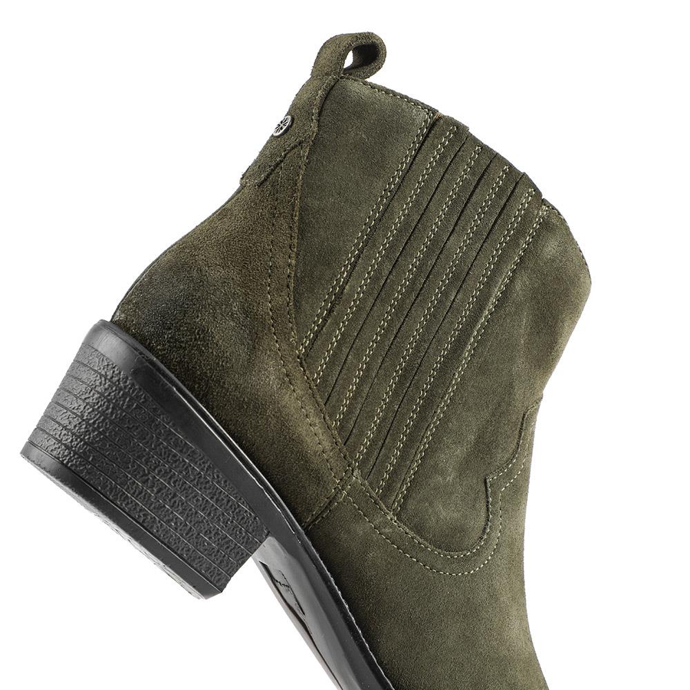 Van Dal Jessie Wide Fit Leather Ankle Boots - GUP42500 / 328 838 - Olive Suede - Image 5
