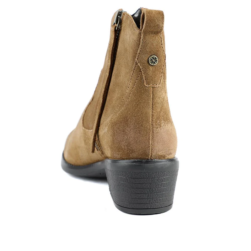 Van Dal Jessie Wide Fit Leather Ankle Boots - GUP42500 / 328 838 - Tan Suede - Image 3
