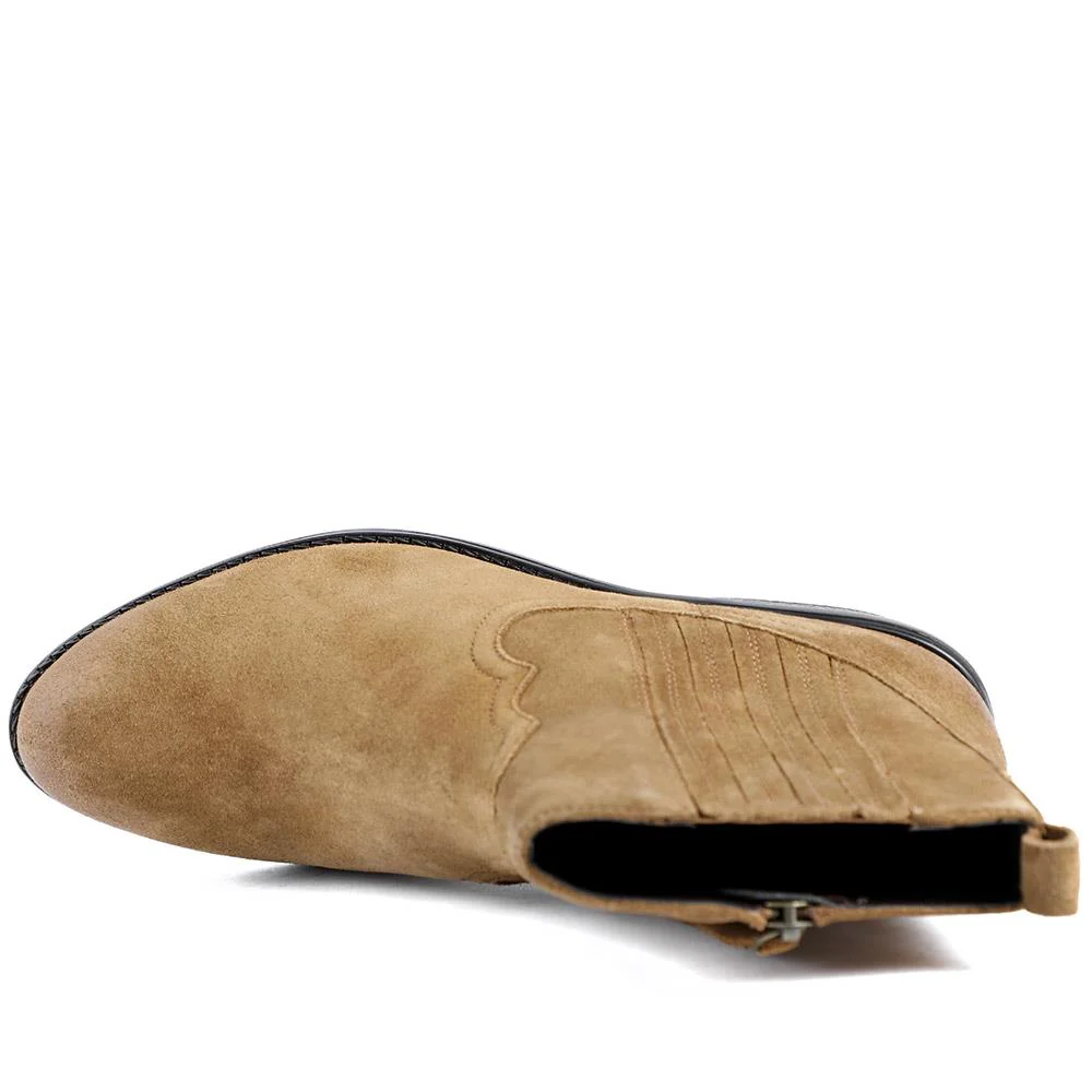 Van Dal Jessie Wide Fit Leather Ankle Boots - GUP42500 / 328 838 - Tan Suede - Image 4