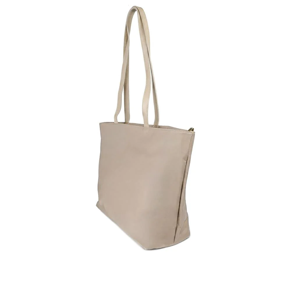Vaya Leather Zip Close Shoulder Bag - VAYA / 329 381 - Khaki - Image 4
