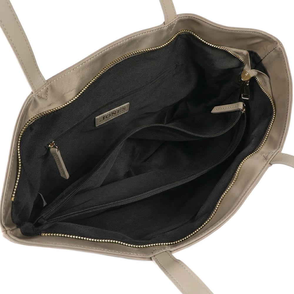 Vaya Leather Zip Close Shoulder Bag - VAYA / 329 381 - Khaki - Image 5