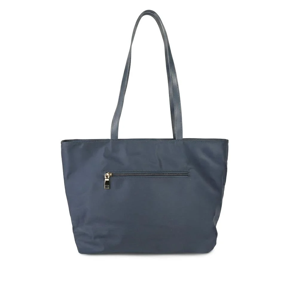 Vaya Leather Zip Close Shoulder Bag - VAYA / 329 381 - Navy - Image 3