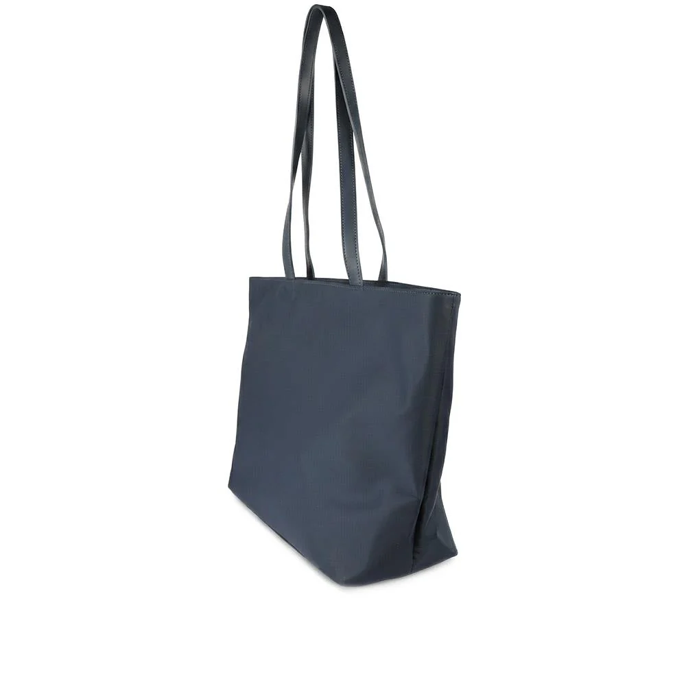 Vaya Leather Zip Close Shoulder Bag - VAYA / 329 381 - Navy - Image 4