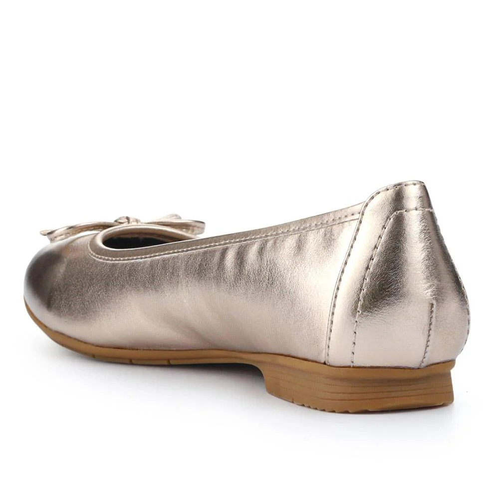 Vegan Bow-Detailed Pumps - JANSP41000 / 326 781 - Champagne - Image 3