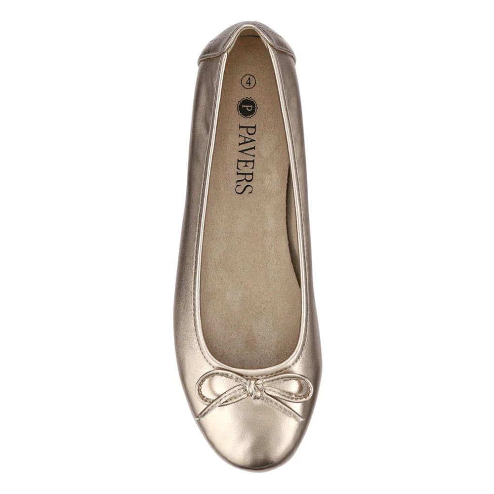 Vegan Bow-Detailed Pumps - JANSP41000 / 326 781 - Champagne - Image 4