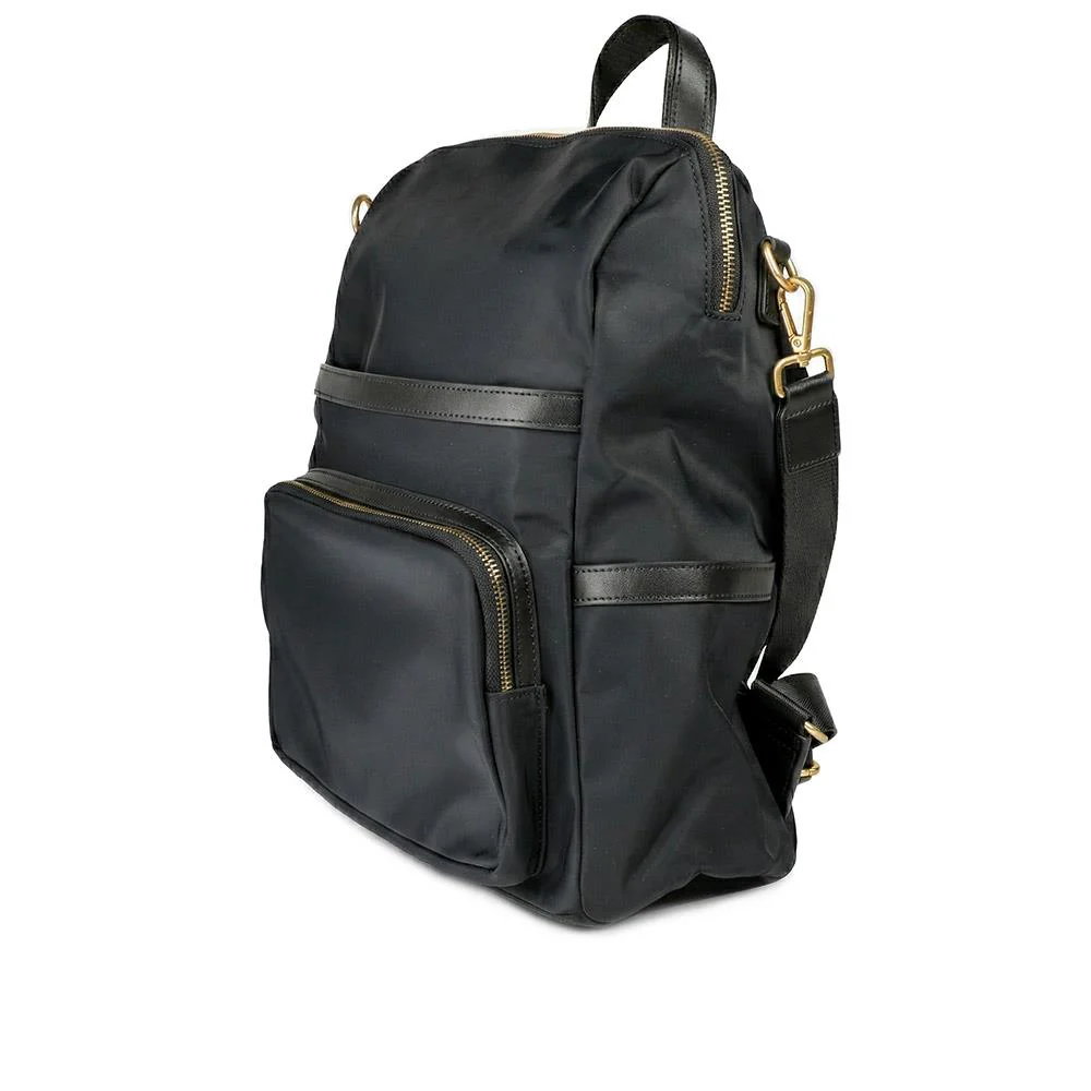 Virelle Leather Backpack With Zip Pockets - VIRELLE / 329 382 - Black - Image 4