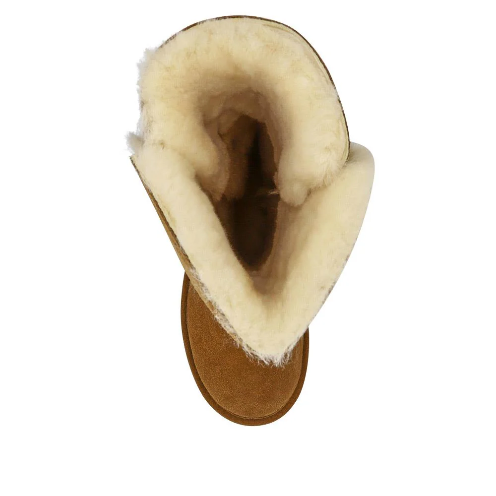 Warm Buttoned Calf Boots - EDNB40073 / 326 908 - Chestnut - Image 4