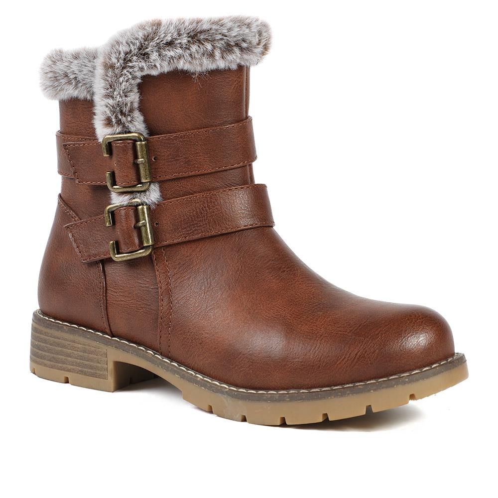 Warm Faux Fur Lined Ankle Boots - WBINS42080 / 328 416 - Image 2