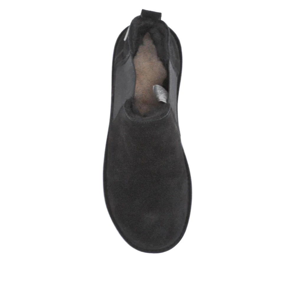 Warm Lined Chunky Slip On Ankle Boots - EDNB40079 / 326 909 - Black Suede - Image 4