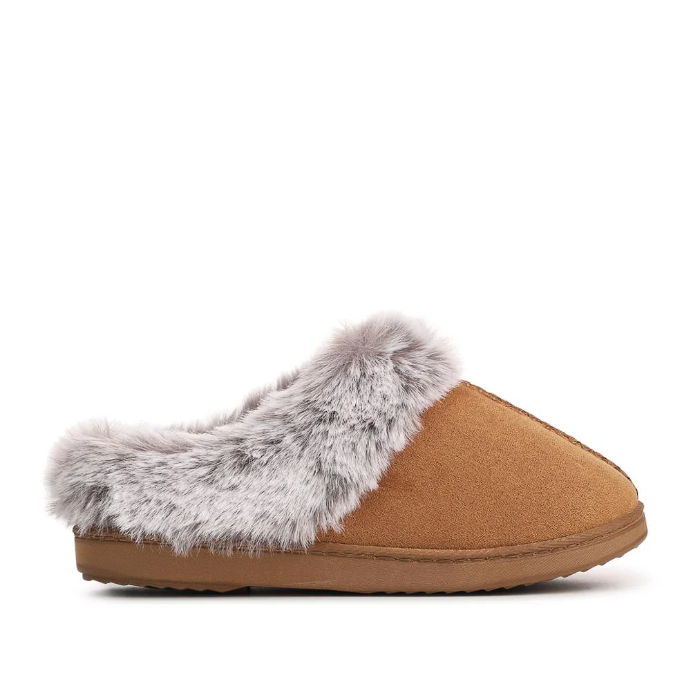 Warm Lined Cushioning Luxury Fur Slippers - GALOP42002 / 328 068 - Chestnut - Image 4