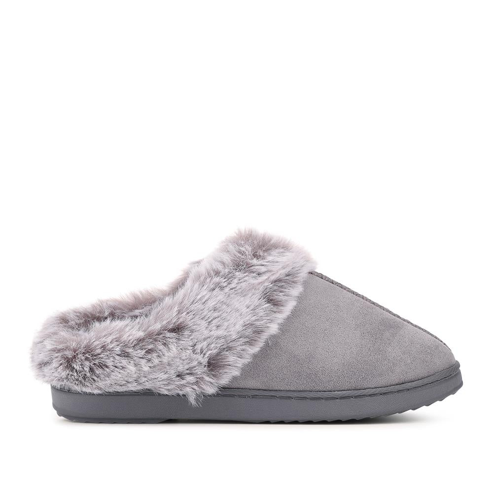 Warm Lined Cushioning Luxury Fur Slippers - GALOP42002 / 328 068 - Grey - Image 4