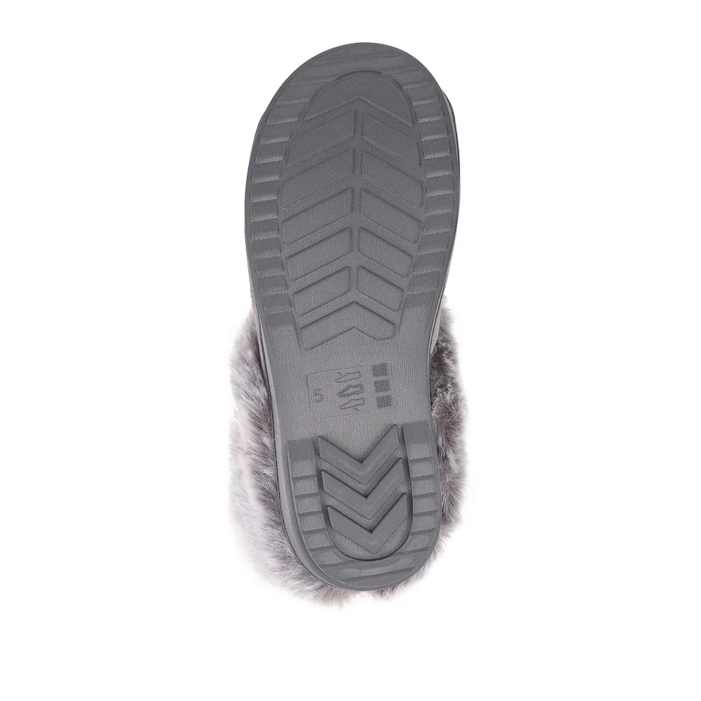 Warm Lined Cushioning Luxury Fur Slippers - GALOP42002 / 328 068 - Grey - Image 6
