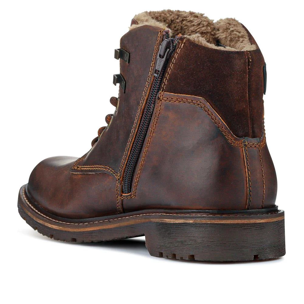 Warm-Lined Leather Boots - BUG40525 / 326 011 - Brown - Image 3