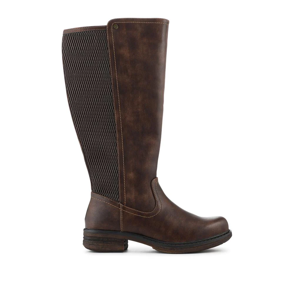 Warm Lined Long Boots With Inside Zip - PINYI42011 / 328 381 - Brown - Image 2