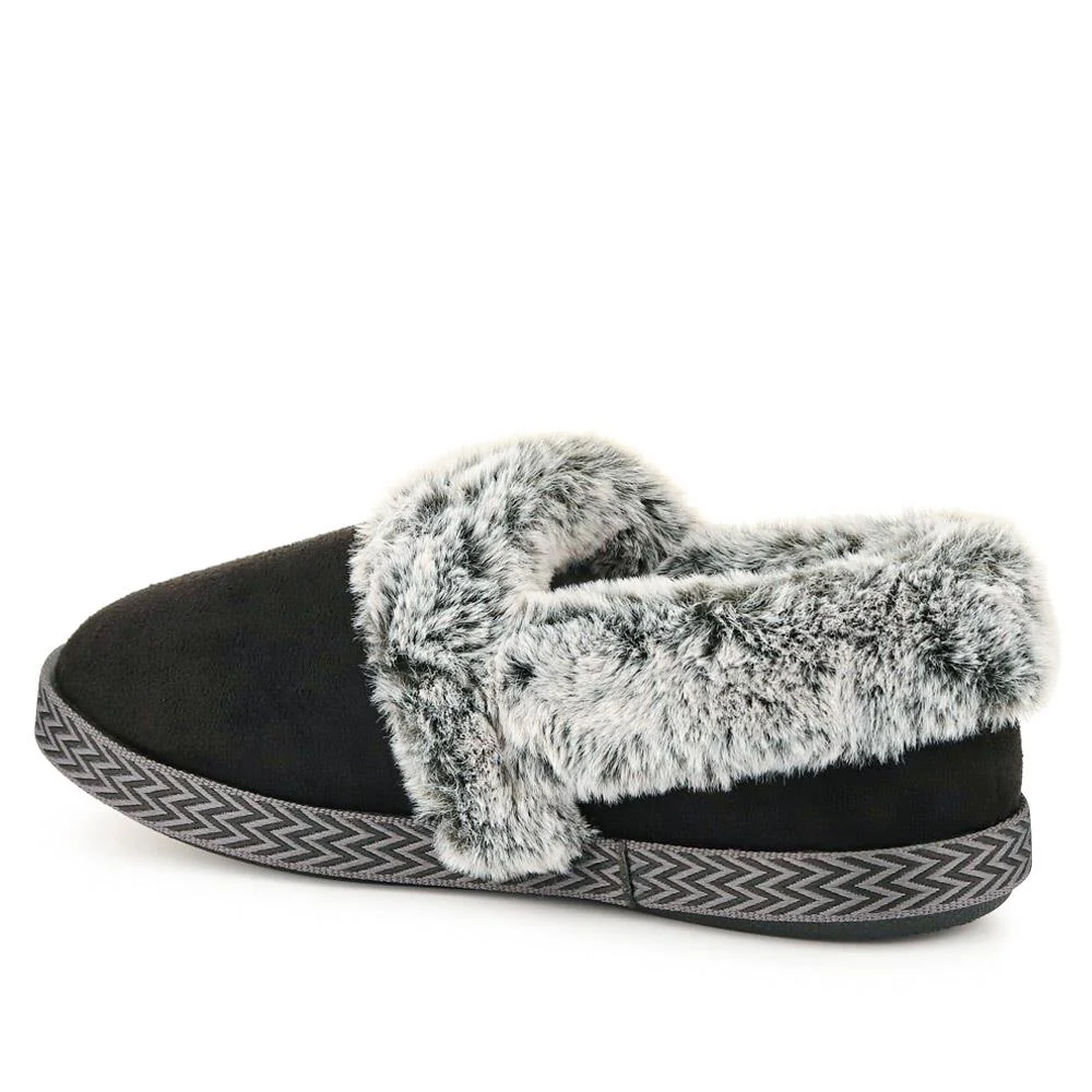 Warm-Lined Memory Foam Slippers - QING40038 / 326 611 - Black - Image 3