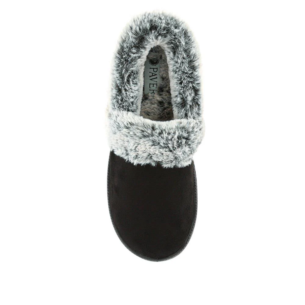 Warm-Lined Memory Foam Slippers - QING40038 / 326 611 - Black - Image 4