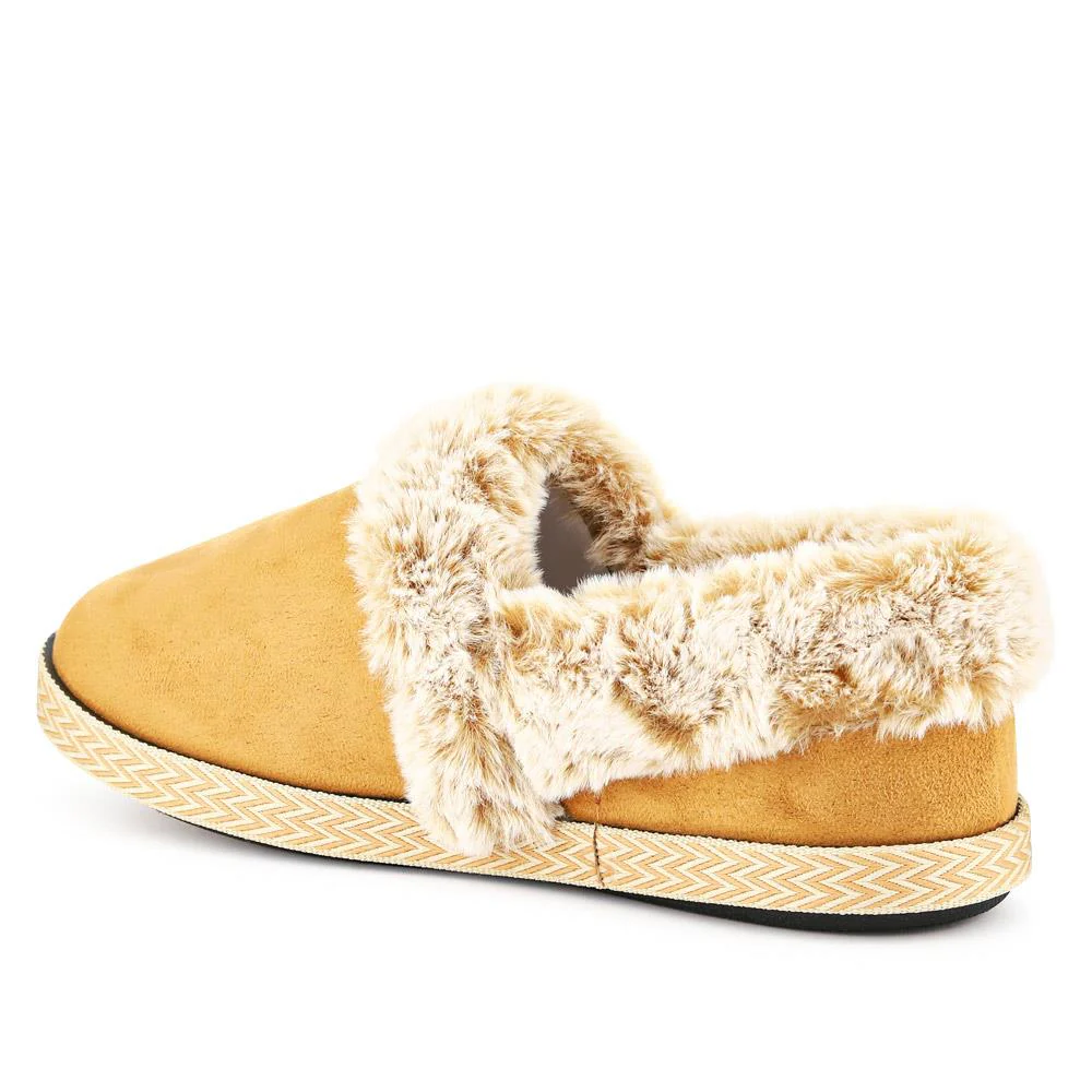 Warm-Lined Memory Foam Slippers - QING40038 / 326 611 - Chestnut - Image 3