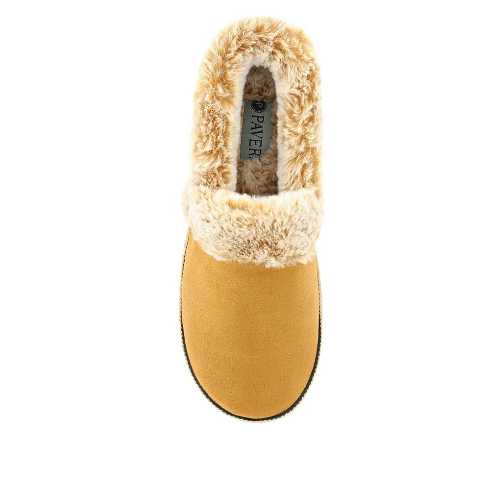 Warm-Lined Memory Foam Slippers - QING40038 / 326 611 - Chestnut - Image 4