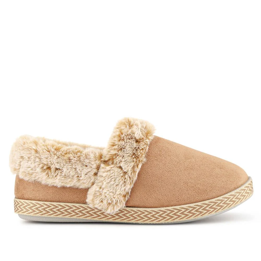 Warm-Lined Memory Foam Slippers - QING40038 / 326 611 - Taupe - Image 2