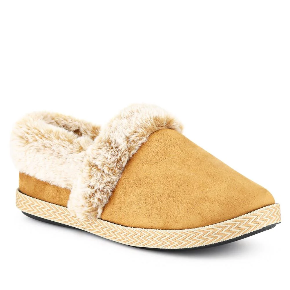 Warm-Lined Memory Foam Slippers - QING40038 / 326 611 - Chestnut