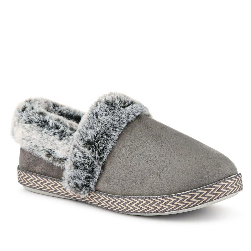 Warm-Lined Memory Foam Slippers - QING40038 / 326 611 - Grey