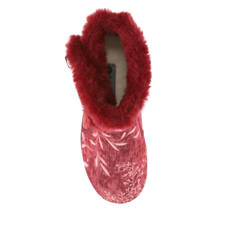 Warm-Lined Touch-Fasten Slippers - QINGD40002 / 326 582 - Burgundy - Image 4