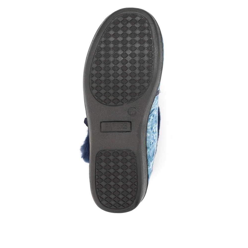 Warm-Lined Touch-Fasten Slippers - QINGD40002 / 326 582 - Navy - Image 5
