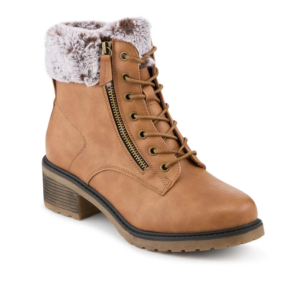 Warm Lined Zip Up Casual Boots - WBINS42040 / 328 476