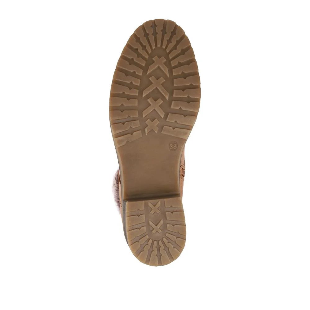 Warm Lined Zip Up Casual Boots - WBINS42040 / 328 476 - Tan - Image 5