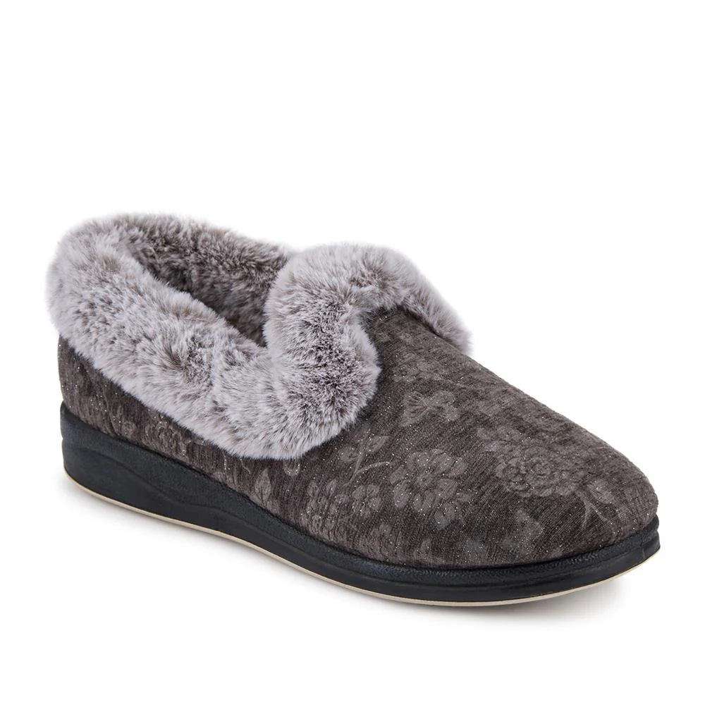 Warm Memory Foam Velour Slippers - QING42003 / 327 931 - Grey