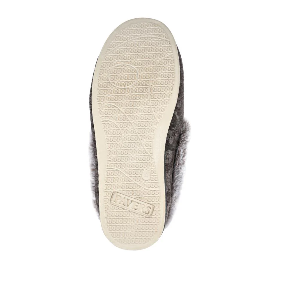 Warm Memory Foam Velour Slippers - QING42003 / 327 931 - Grey - Image 4