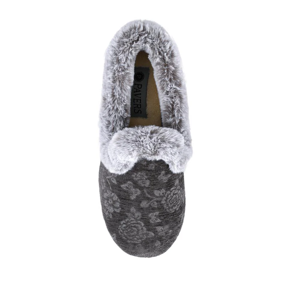 Warm Memory Foam Velour Slippers - QING42003 / 327 931 - Grey - Image 5