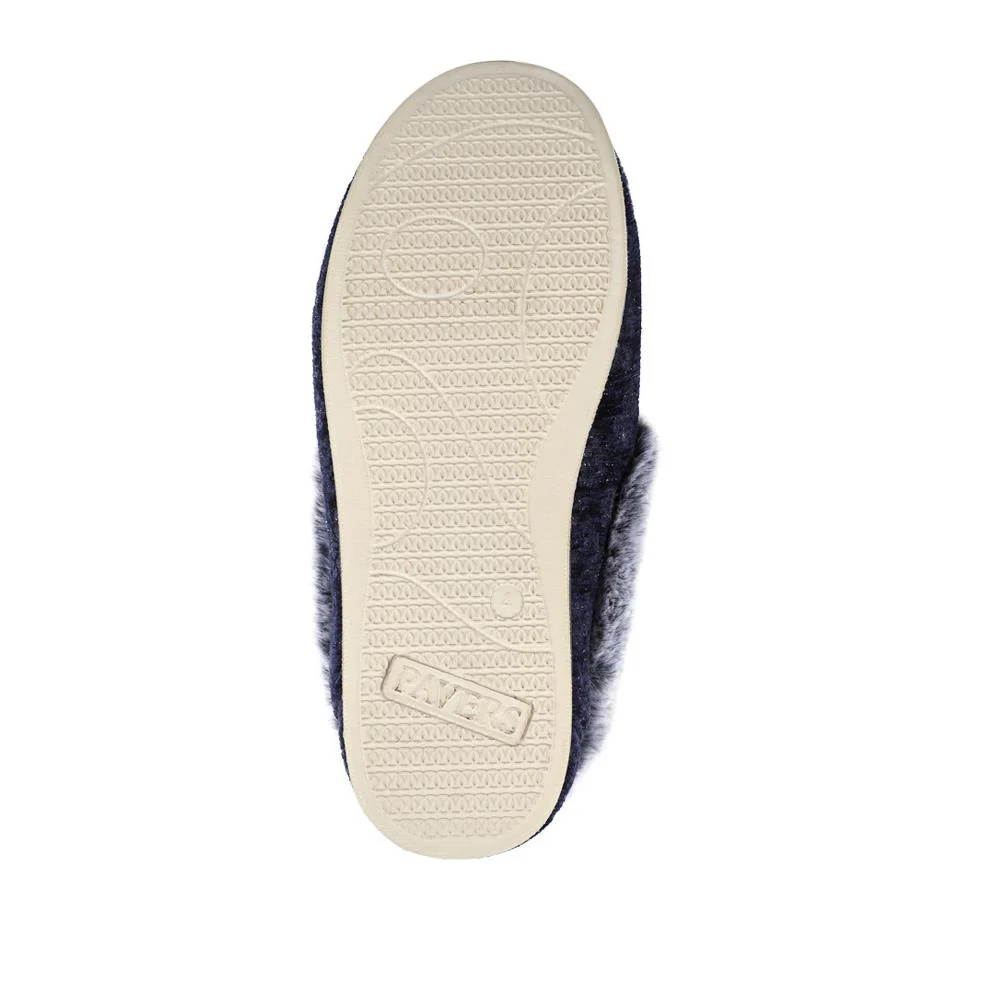Warm Memory Foam Velour Slippers - QING42003 / 327 931 - Navy - Image 5