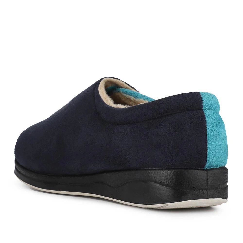 Warm Touch-Fasten Slippers - PADQIN41006 / 327 442 - Navy - Image 3