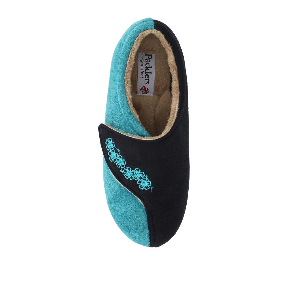 Warm Touch-Fasten Slippers - PADQIN41006 / 327 442 - Navy - Image 4