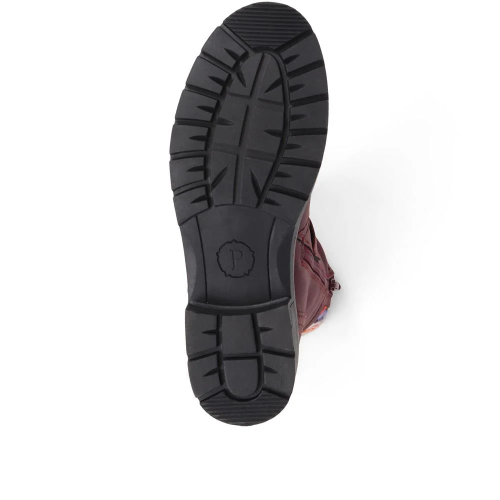 Water-Resistant Biker Boots - WBINS38033 / 324 161 - Burgundy - Image 4
