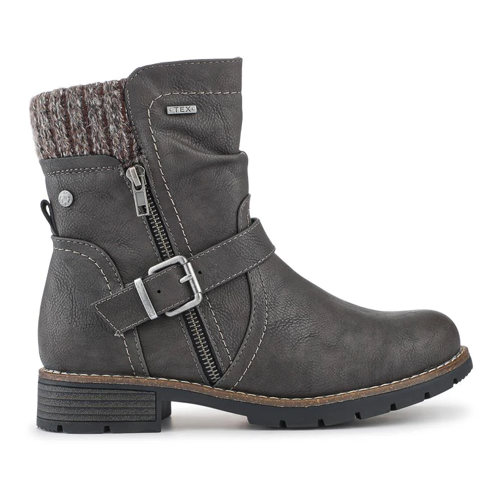 Water-Resistant Biker Boots - WBINS38033 / 324 161 - Grey - Image 2
