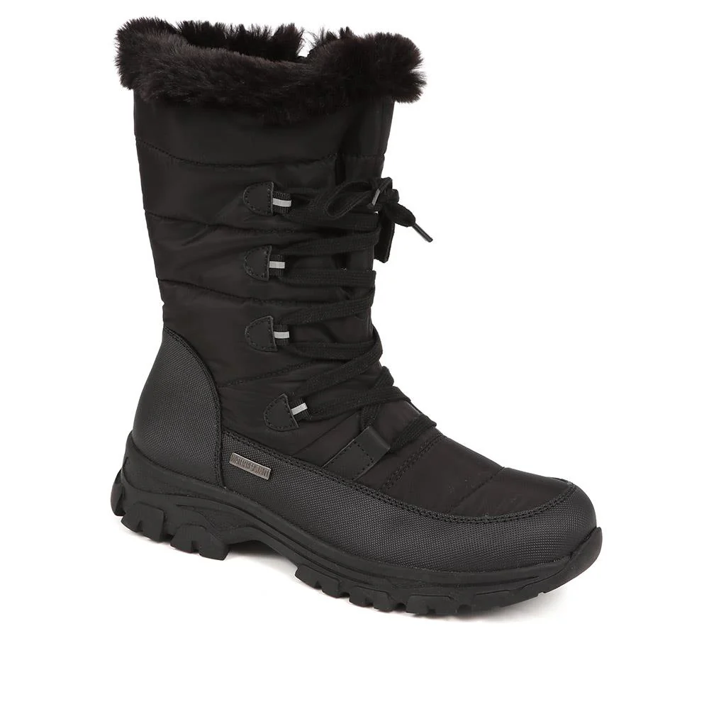 Water Resistant Wide Fit Reflective Weather Boots - WOIL40068 / 326 385 - Black