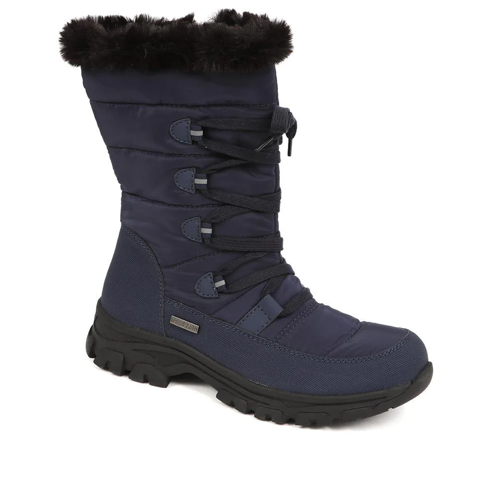 Water Resistant Wide Fit Reflective Weather Boots - WOIL40068 / 326 385 - Navy