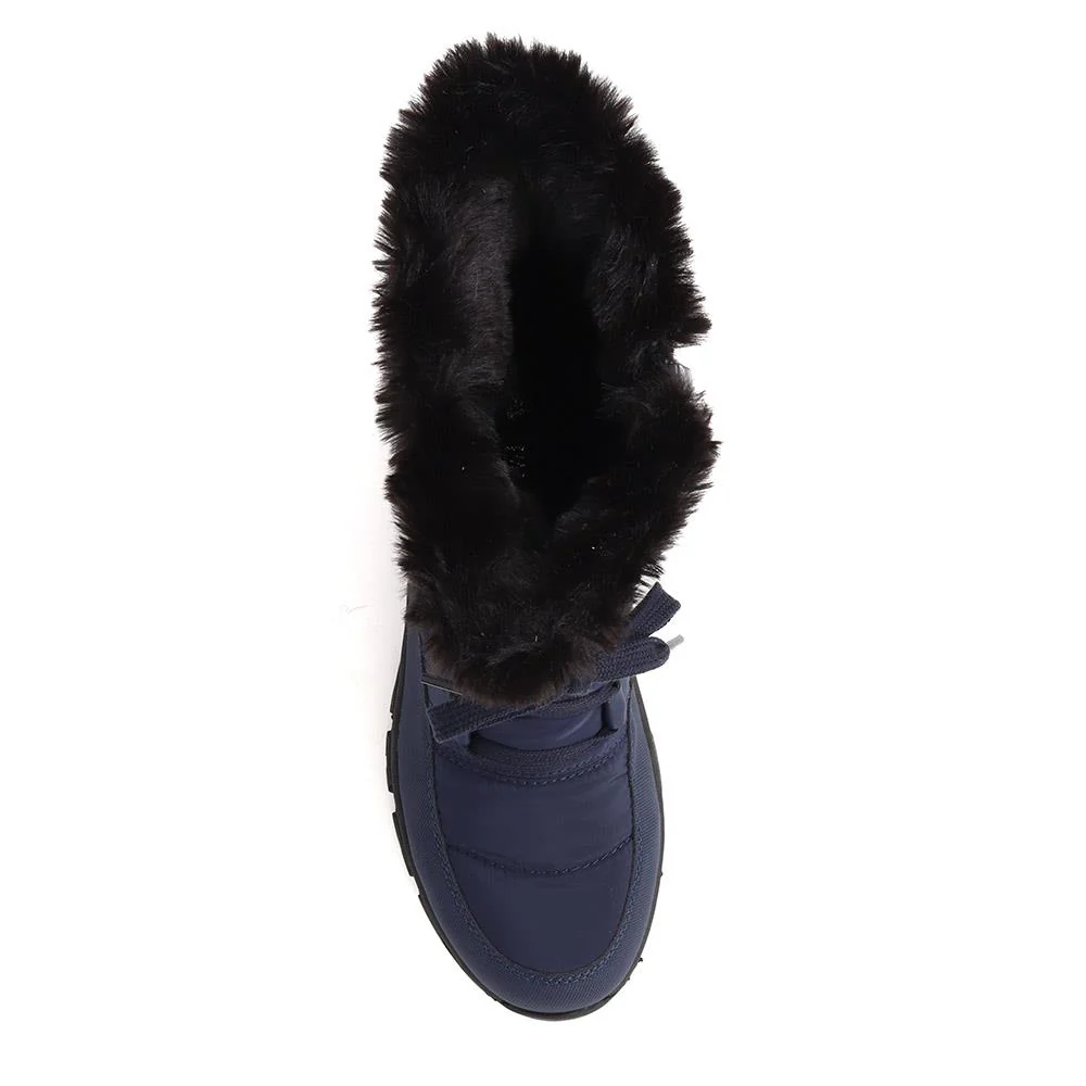 Water Resistant Wide Fit Reflective Weather Boots - WOIL40068 / 326 385 - Navy - Image 4