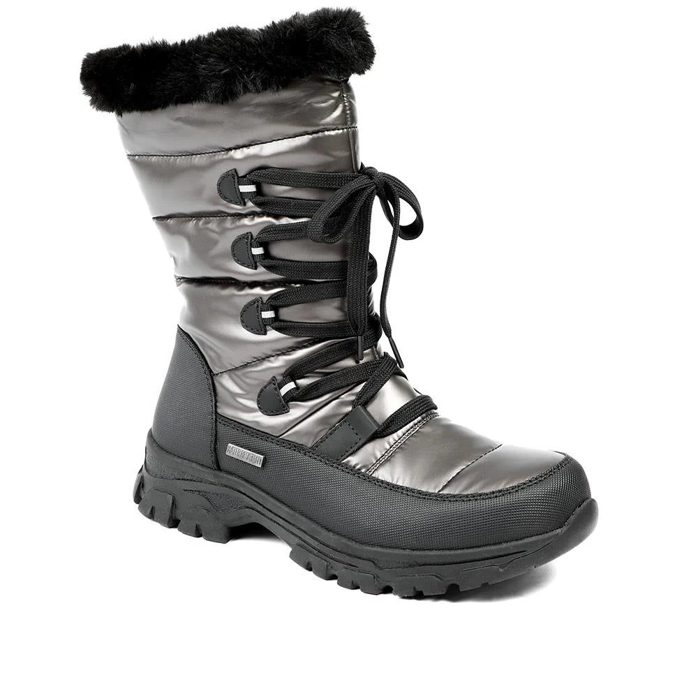 Water Resistant Wide Fit Reflective Weather Boots - WOIL40068 / 326 385 - Pewter