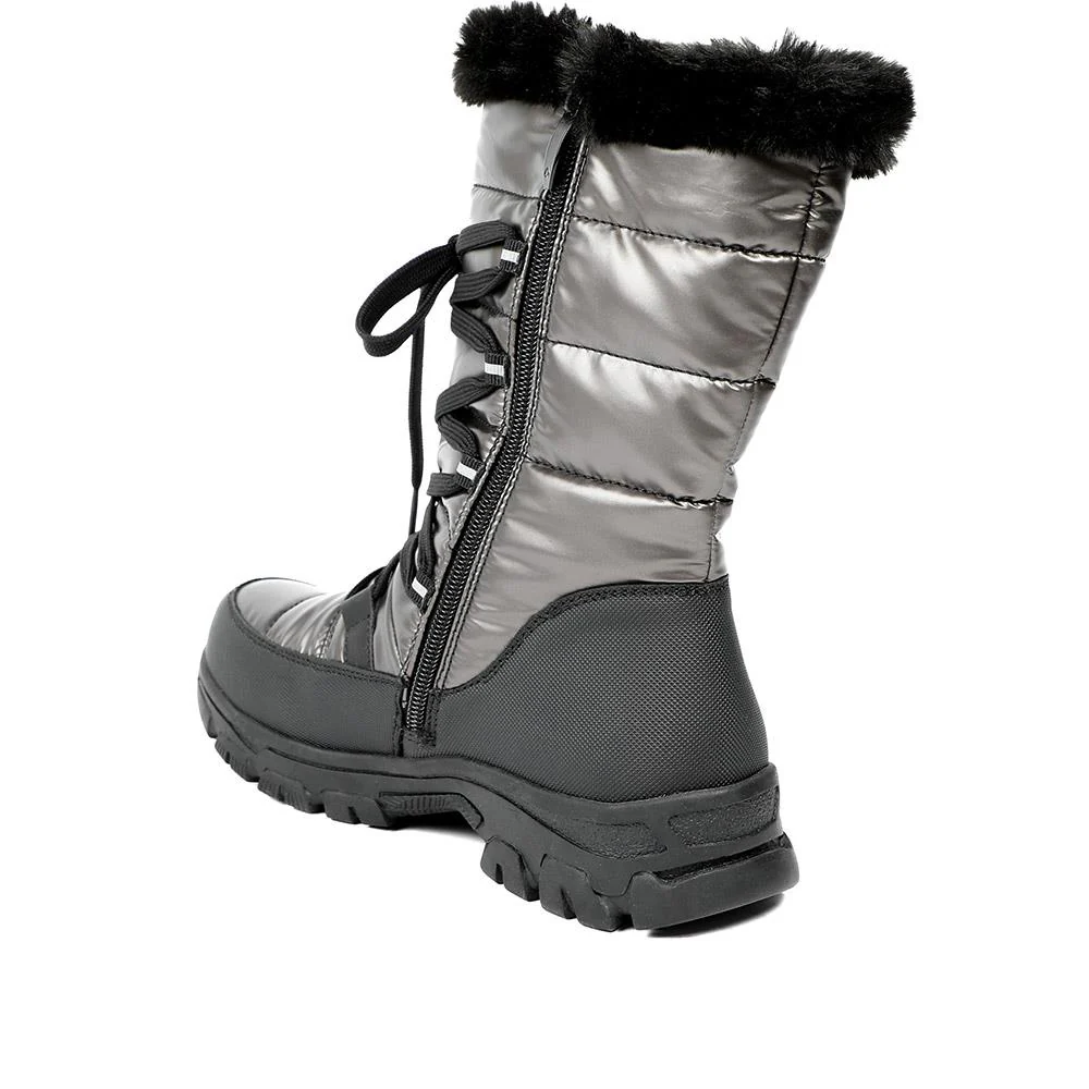 Water Resistant Wide Fit Reflective Weather Boots - WOIL40068 / 326 385 - Pewter - Image 3