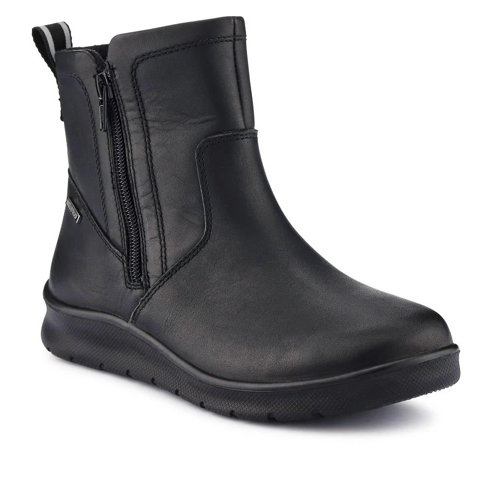 Waterproof Leather Ankle Boots - GOOD40003 / 326 468 - Black
