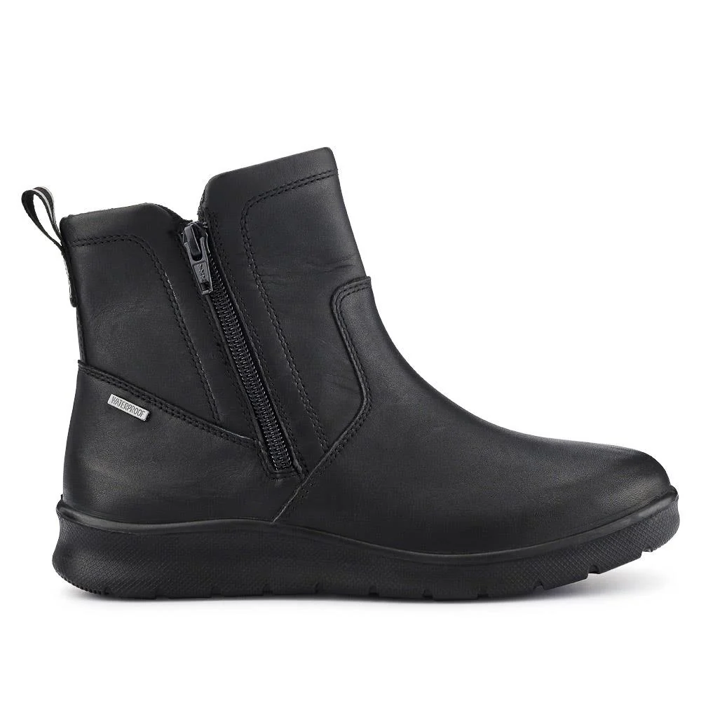 Waterproof Leather Ankle Boots - GOOD40003 / 326 468 - Black - Image 2