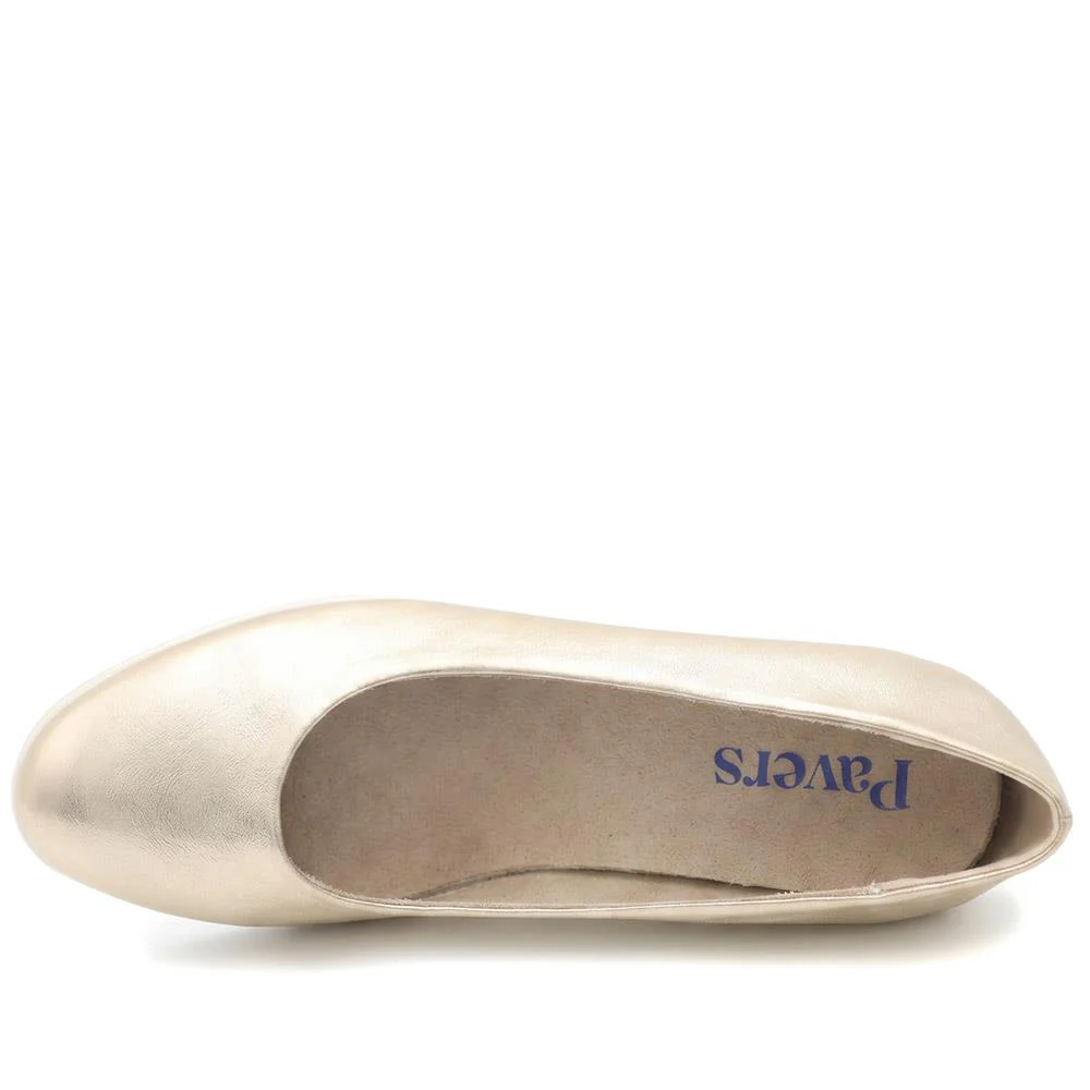 Wedge Heel Espadrille Trim Pumps - WBINS43009 / 329 176 - Gold - Image 5