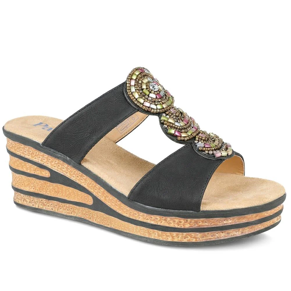 Wedge Heel Jewelled Sandals - WBINS43087 / 329 160